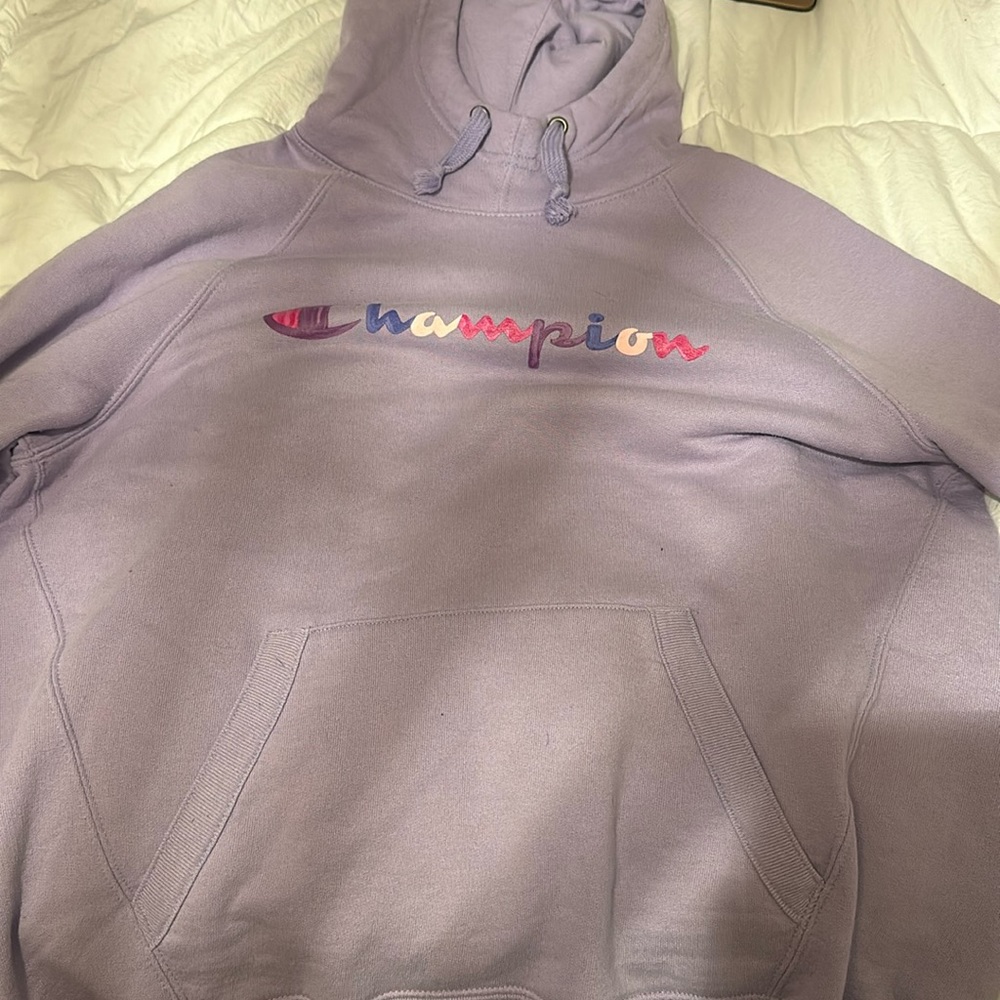 Purple champion logo hoodie size medium!💜
